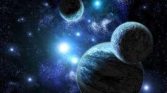 Stars bright lights planets outer space