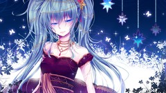 Stars Butterflies Plants dress Jewelry long hair anime girls 