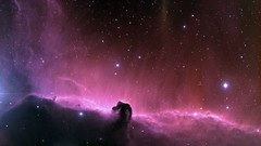 Stars clouds bright pink lights galaxies outer space