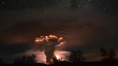 Stars clouds Lightning explosions
