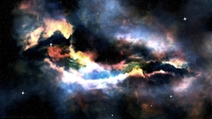 Stars clouds outer space