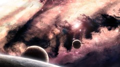 Stars clouds outer space digital art