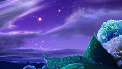 Stars clouds purple Anime skyscapes