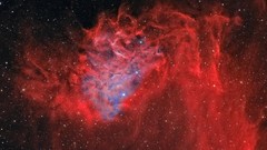 Stars clouds red nebulae outer space