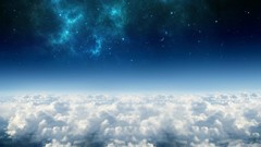 Stars clouds skies outer space