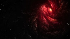 Stars clouds void red maw planets outer space