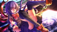 Stars clouds weapons UFO wings snakes dress trident Earth 