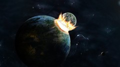 Stars Collision planets outer space impact artwork digital art