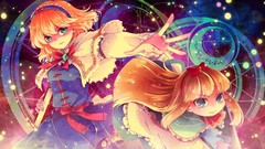 Stars dolls string dress flying bows blondes long hair blue 