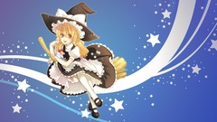 Stars dress hats witch bows blondes long hair anime girls 