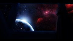 Stars Earth planets spaceships science fiction outer space