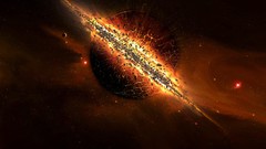 Stars explosion planets outer space digital art