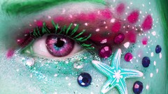 Stars eyes traditional art body painting Ariel Piper Fawn
