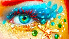 Stars eyes traditional art body painting Ariel Piper Fawn