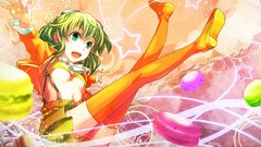 Stars food cakes anime girls vocaloid thigh highs underboobs 