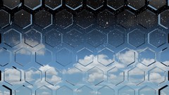 Stars glass sky hex tiles hexagon skies