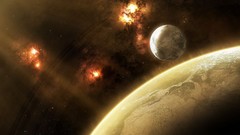 Stars glow planets shining outer space