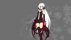 Stars gray background Anime claws Shorts white hair circles red 