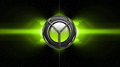 Stars Green abstract orb digital art spacebound