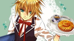 Stars Green food drinks Ribbons cakes blondes uniforms short 