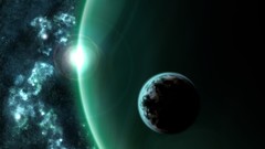 Stars Green planets Gas Giant nebulae outer space