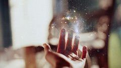 Stars hands galaxies outer space holding hands