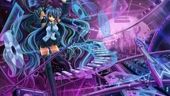 Stars headphones hatsune miku vocaloid twintails detached 