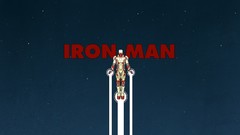 Stars Iron Man flying superheroes minimalistic marvel comics