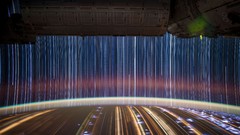 Stars lights Earth outer space International Space Station