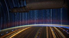 Stars lights Earth outer space International Space Station