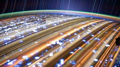 Stars lights Earth outer space International Space Station