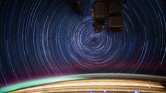 Stars lights Earth outer space International Space Station