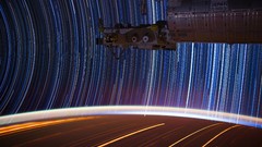 Stars lights Earth outer space International Space Station