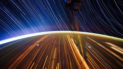 Stars lights Earth outer space International Space Station