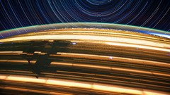 Stars lights Earth outer space International Space Station