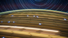 Stars lights Earth outer space International Space Station