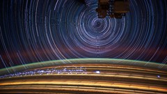 Stars lights Earth outer space International Space Station