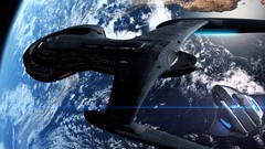 Stars lights Earth Star Trek planets spaceships science fiction 