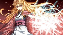 Stars magic woman Anime red eyes long hair nekomimi animal ears 