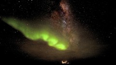 Stars Milky Way outer space aurora borealis