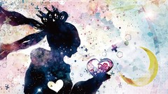 Stars moon cross Hearts stained glass circles silhouettes long 