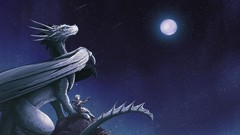 Stars moon Dragons fantasy art chromamancer