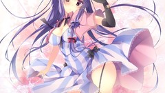 Stars moon dress gloves Ribbons bows blush long hair touhou 