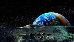 Stars moon Earth galaxies outer space