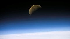 Stars moon Earth galaxies outer space