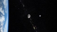 Stars moon Earth outer space