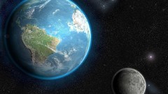 Stars moon Earth outer space