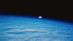 Stars moon Earth outer space