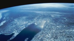 Stars moon Earth outer space