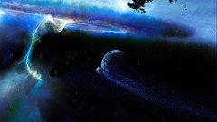 Stars moon planets outer space